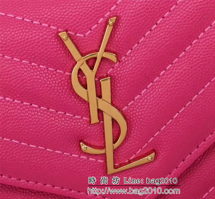 YSL聖羅蘭 專櫃最新V紋皮 金色五金扣 可拆卸鏈條 小挎包 27720 YAS1273